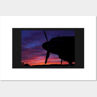 WWII C47 at Sunset Posters and Art